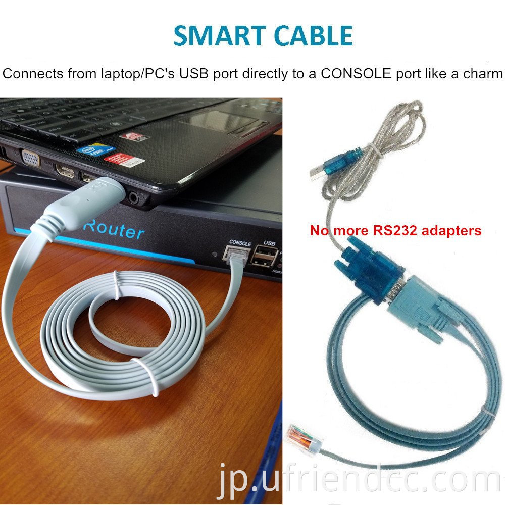 RS485 RSRS232シリアルWIN10 FTDI FT232RL USBタイプCからRJ45コンソールケーブル用ルータースイッチをプラグアンドプレイする